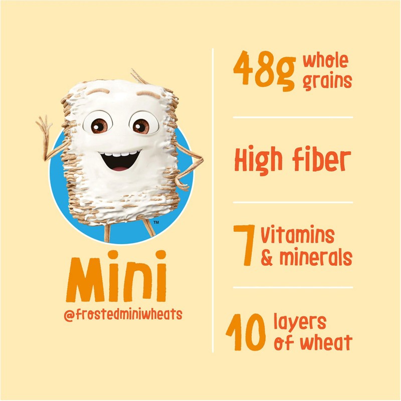 Kellogg’s Frosted Mini-Wheats Breakfast Cereal, High Fiber, 48g Whole Grain,