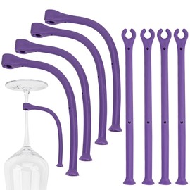 CAIRIAC Dishwasher Attachment, Wine Glass Clip Kitchen Gadget for Cleaning Wine Glasses, 8 Pcs Silicone Saver Flexible Stemware Holder Racks, Wine Accessories Gifts for Wine Lovers (Purple)