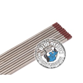 Blue Demon Welding Tungsten Electrodes, 2% Thoriated, RED, EWTh-2, 1/4 in x 7 in 5 pc pack TE2T-14-5T