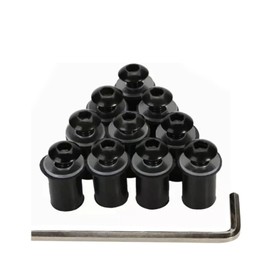 Screen Bolts Wellnut M5 Set of 10 5mm Bolts with Hex Wrench for Securing Bolts Motorcycle Windshield for Kayaks, Motorcycles and Motorcycles (Black (10 Pieces)