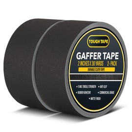 Tough Tape 2 Pcs Matte Black Gaffers Tape 2 Inch x 30 Yards - Professional Grade, Weather & Water Resistant, Durable No Residue Gaff Tape - Easy Tear Grip for Cable, Floors & AV Gear