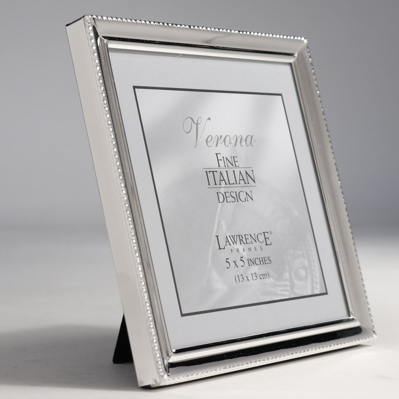 Lawrence Frames 11655 Polished Silver Plate 5x5 Picture Frame -