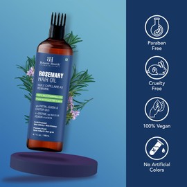Botanic Hearth 100% Pure Rosemary Oil for Hair Growth (Rosemay Oil for Hair Growth), Enriched with Biotin, Hair Strengthening Treatment, With Jojoba Oil and Castor Oil, 6.7 fl oz