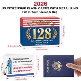 Tarjetas de Ciudadanía 2026 Inglés y Español, US Citizenship Flash Cards