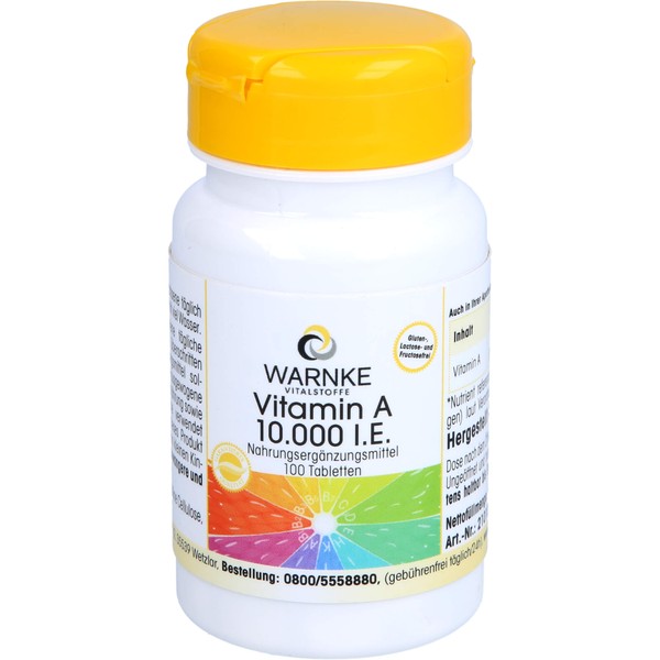 WARNKE Vitalstoffe Vitamin A 10.000 I.E. Tabletten, 100 St. Tabletten