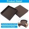 Marvexi 3 Inch Non Skid Furniture Grippers Square Brown Rubber