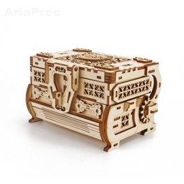 3D Wooden Mechanical Jewellery Box Puzzle - Antique Treasure Box with Exquisite Floral Carvings & Unique Mechanisms - DIY Decorative Gift for Puzzle Lovers