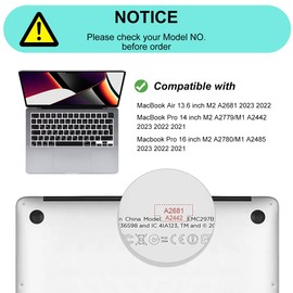 HRH Ukrainian Language Silicone Keyboard Cover for MacBook Air 13.6/15 M3/M2/M1 Pro 14/16