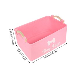 Beavorty Collection Box Pet Toy Organizer Felt Storage Case for Dog Toy Basket Pink