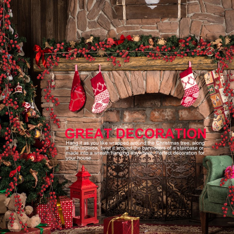 Artificial Berry Rattan with Black Berries Christmas Decoration Rattan for