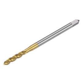 sourcing map Metric Spiral Flute Taps, M6 x 1 H2 Thread 100mm Extra Long Screw Threading Tap, Titanium Coated Machine Tapping Tools for Machinist Repair