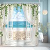 Ocean Beach Coastal Blue Sea Summer Hawaiian Bathroom Shower Curtain