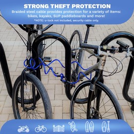 DocksLocks Anti-Theft Weatherproof Coiled Security Cable with Reinforced Looped Ends 10ft