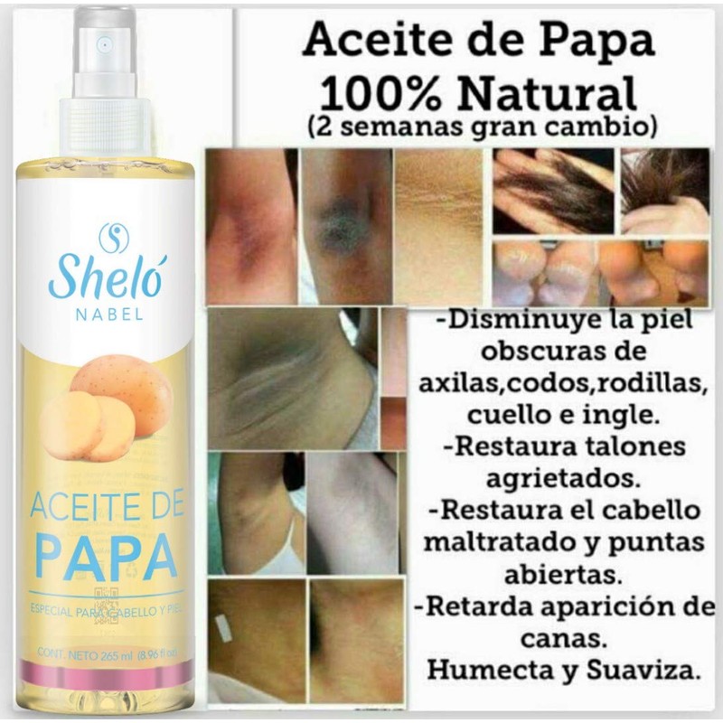 Aceite de papa | Fortalece el cabello maltratado y seco