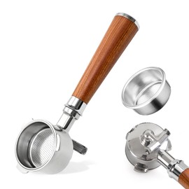 alouweekuky Portafilter 51 mm, Double Spout, 3 Ears, Porta Filter, Compatible with Delonghi Dedica Portafilter EC680/EC685/EC785/EC820/EC850/EC860, Stainless Steel Filter Holder