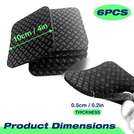 6 Pack Treadmill Pads - Anti-Slip & Anti-Vibration Exercise Equipment Mats - Floor Protectors for Hardwood & Carpet, Noise Reducing Stabilizer Feet for Bike, Elliptical, Rower (Square, 4"x4"x0.2")