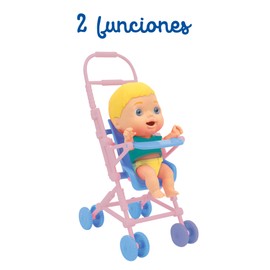 Cicciobello - Giochi Preziosi CC018000 Friendship Pram with Figure, Walking Pram, Baby Set and Nappy for Girls from 3 Years