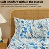 HLC.ME Blue Floral Bed Sheets - 4 Piece Bed Sheet