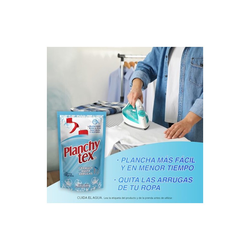 Planchytex Facilitador de Planchado Líquido Flores de Algodón Repuesto de