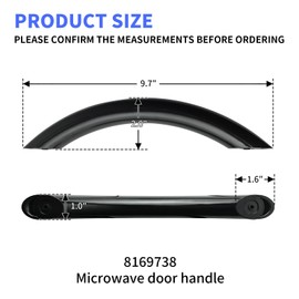 8169738 Microwave Door Handle Compatible with Whirlpool KitchenAid Microwave Replaces 8169513