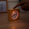 Navaris Analogue Wood Alarm Clock - Retro Table Clock with