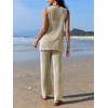 Famulily Beige 2 Piece Cover Up for Women Hollow Out