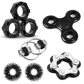 Fidget Toys Adults Pack 6PC, Christmas Stocking Stuffers for Teen Boy Fidgets for Classroom Cool Gadget Desk Toys for Teens Figette Spinner Figits Ring ADHD Autism Must Have Stress Anxiety Relief Toy