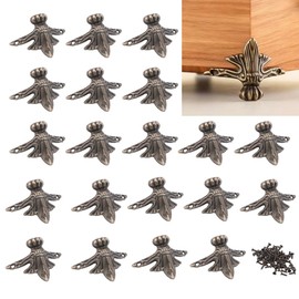 WJPFZSO 20Pcs Vintage Bronze Box Legs Feet Corner Protectors for Wood Case Jewelry Chest Storage Corner