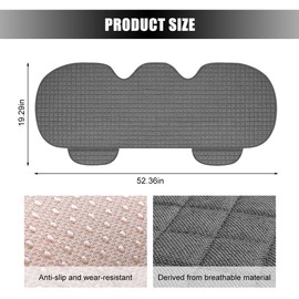 Norkmdi Car Back Seat Cover, Breathable Waterproof Vehicle Rear Bench Protector with Storage Pocket, Comfortable Automotive Back Seat Cushion Pad, Universal for SUV RV Truck (Gray)