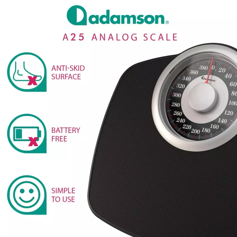 Adamson 아담슨 A25 체중계 - 최대 400파운드 새 버전 12.4인치
