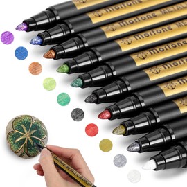 Marcadores metálicos, Morfone Juego de 10 marcadores de pintura de colores para hacer tarjetas, pint
