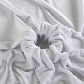 Qidkeo Minky Fabric by The Yard for Pillows, Toys, Garments, Baby Products, and Blankets 60"Wide(White,1Yard)