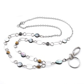 LUXIANDA Creative Design ID Necklaces ID Balled Beads Lanyards for Keys ID Badge Holder Stainless Steel Chain