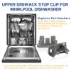 [Upgraded] 2Pcs Dishwasher Rack Stop Clip W10195622, Upper Dishrack Slide