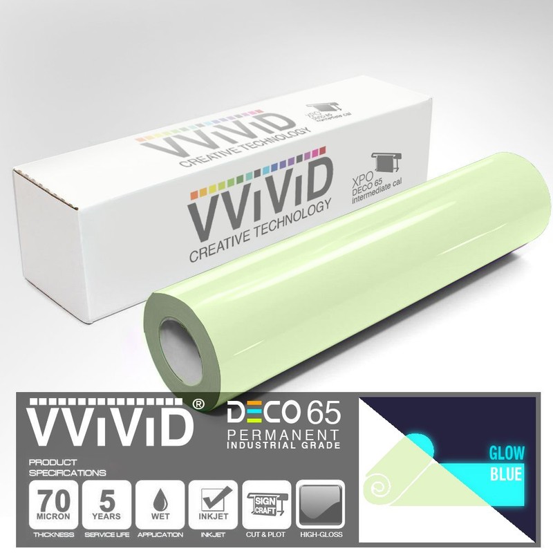 VViViD DECO65 Glow in The Dark Blue Permanent Adhesive Craft