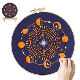 Embroidery Kit for Beginners - Easy Tarot Stitches Kit,Hand Sewing Craft Needlepoint Punch Needle Supplies for Art & Girls