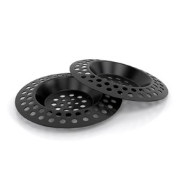 AFBLUSSHELD Set of 2 Stainless Steel Drain Strainers - Deluxe Sink Strainer - Flexible Hair Strainer Shower - Drain Strainer Kitchen & Shower - Premium Sink Strainer - Drain Strainer Sink (Black)