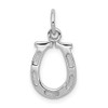 14k White Gold Solid Polished Horseshoe Pendant