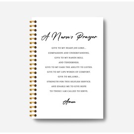 Guymn Nurse Nursing Notebook - Nurse Appreciation Gifts, Registered Nurse RN Gifts, School Nurse Gifts, Nurse Practitioner Gifts, Nurse Office Supplies, a Nurse's Prayer Spiral Notebook 5.5x8.3