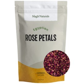 Red Rose Petals, Dried | Culinary Grade A | Egyptian fields in Faiyum | 4 Ounces (Quarter Pound)