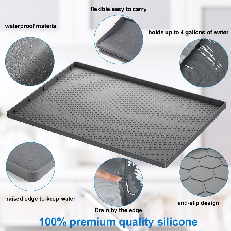 Under Sink Mat - 37" x 22" Waterproof Kitchen Cabinet