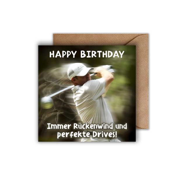 Golf Lover Birthday Card with Envelope - Greetings Card for