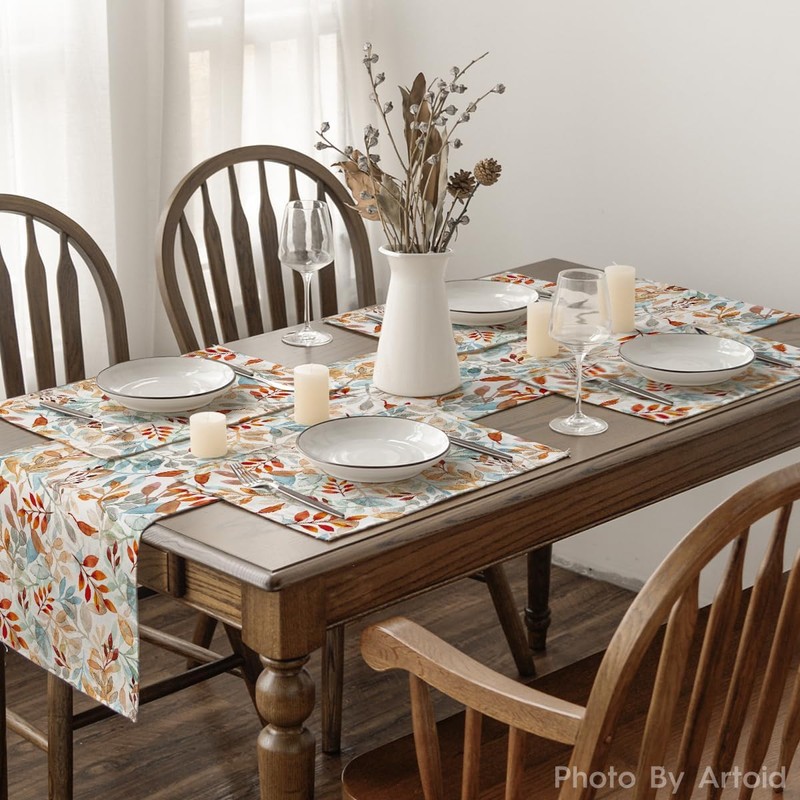 Artoid Mode Leaves Autumn Placemats Set of 4, 30 x