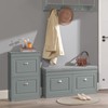 Haotian Small Shoe Cabinet, Grey 2 Flip Drawers Freestanding Shoe