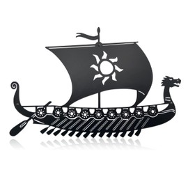 Unique Metal Viking Ship Wall Decor, Nordic Pagan Norse Nordic Decor Vikings Metal Sign, Viking Decor For Home Kitchen Living Room Bedroom Garden Hotel Office Wall Decoration, Viking Gifts For Men