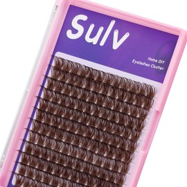 Sulv Lash Cluster S001# Dark Brown Color Lashes 144pcs Clusters D Curl 8mm,10mm,12mm,14mm,16mm,18mm,20mm to Choose Lashes Extensiond Kit Lashes Wispy Lashes Extensions (S001 Dark Brown-12mm)