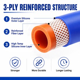 5/8" ID Silicone Heater Hose 5ft, 5 Clamps 10 Zip Ties