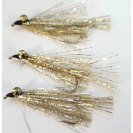 Unbranded 3 Kreelex jig Streamers in Gold and Silver. Great Jigging Streamers. - size 6