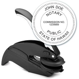 MaxMark Notary Seal Round Embosser for Hawaii State - Includes Gold Burst Seal Labels (50 Count)