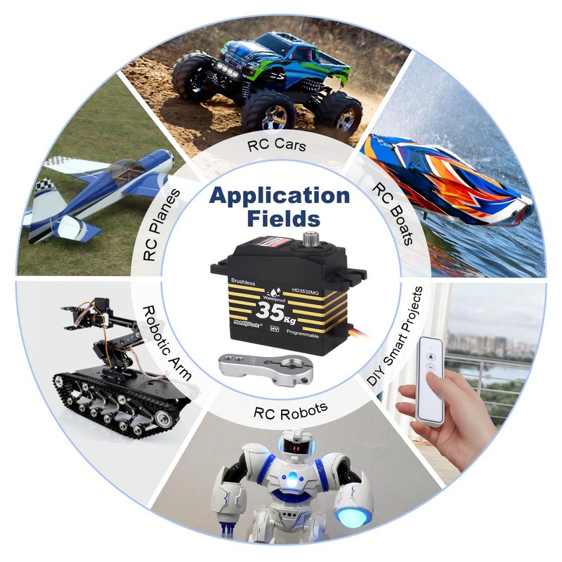 HobbyPark Waterproof 35KG High Torque Servo Motor Metal Gear Digital